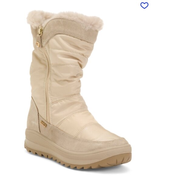 NEW IMAC Made In Italy Lateral Zip High Ankle Winter boots ivory women 1225 5m3 - Picture 7 of 10